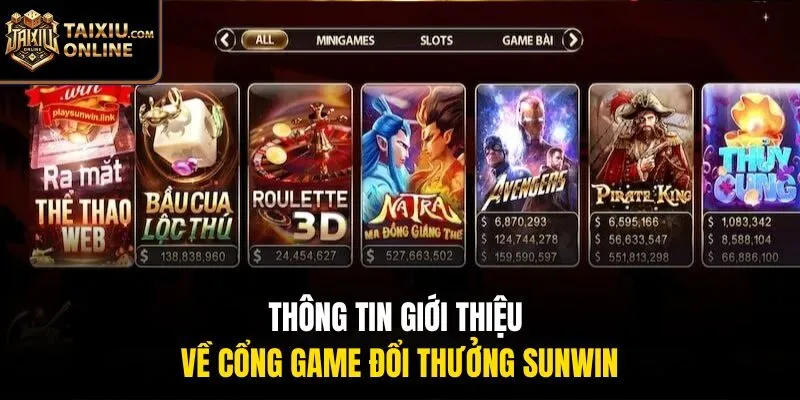 Th&ocirc;ng tin giới thiệu về cổng game đổi thưởng Sunwin